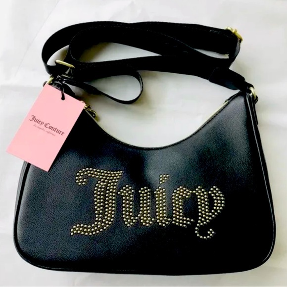 Juicy Couture Handbags - NWT Juicy Couture Black Obsession Crossbody Purse w/Gold studs⚜️